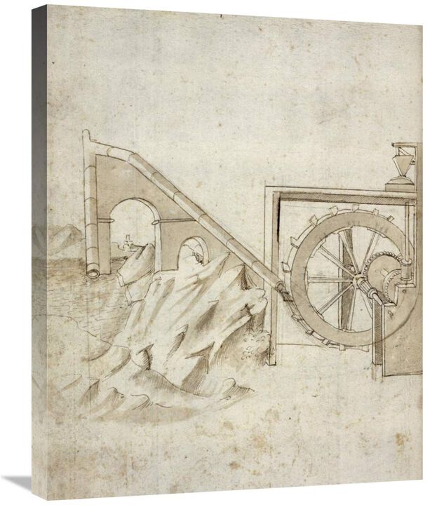 Folio 13: mill powered by water from siphon-Canvas Art-22x28