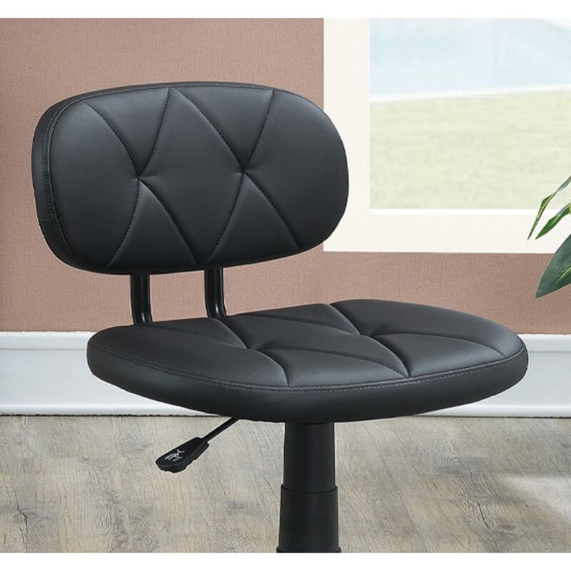 Modern 1 Piece Office Chair Black Tufted Design Upholstered Chairs With Wheels