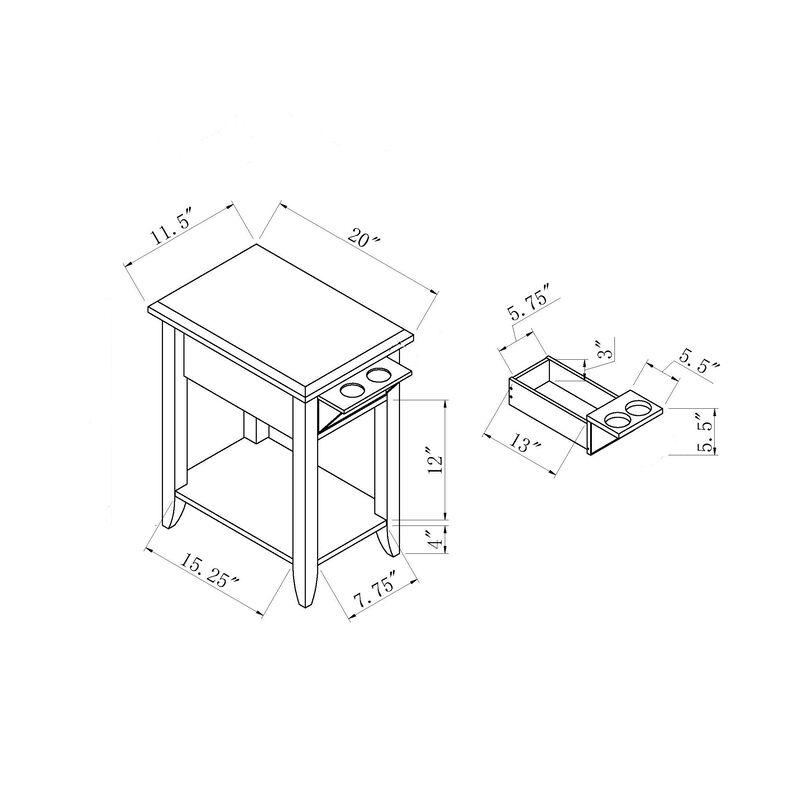 Chairside Table White