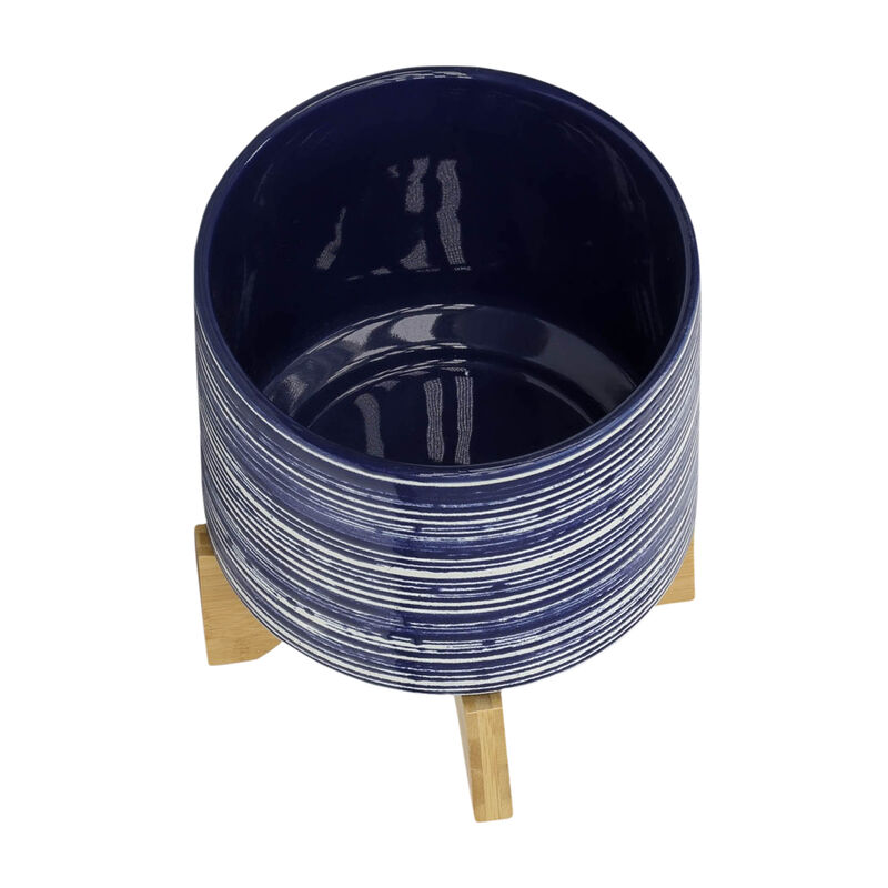 Planter On Stand, Blue Set