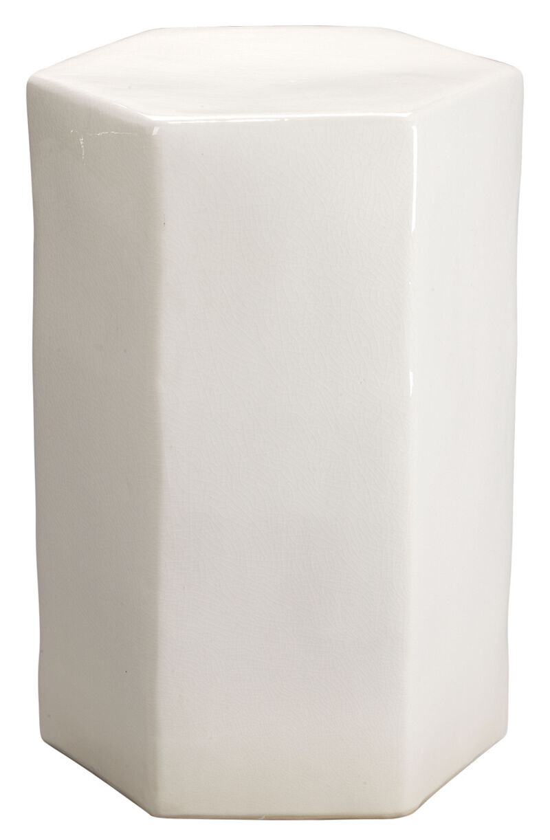 Porto Ceramic Indoor/Outdoor Side Table-Large, White
