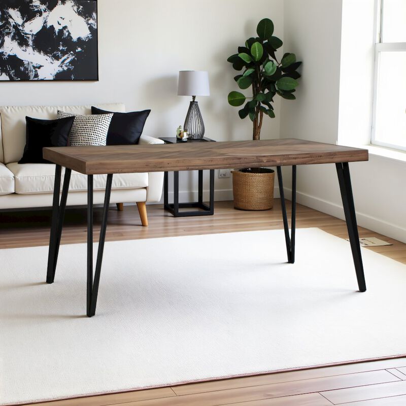 Starlight Canyon Home Brown Rectangular Dining Table – Farmhouse Style Kitchen & Dining Room Table