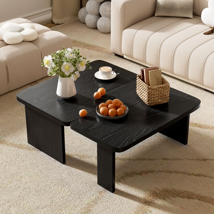 Merax Rectangle Coffee Table with Splicing Design