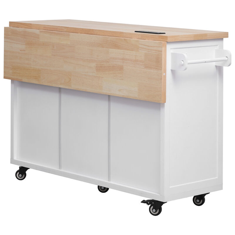 Merax Vertical Stripe Rolling Kitchen Cart on Wheels