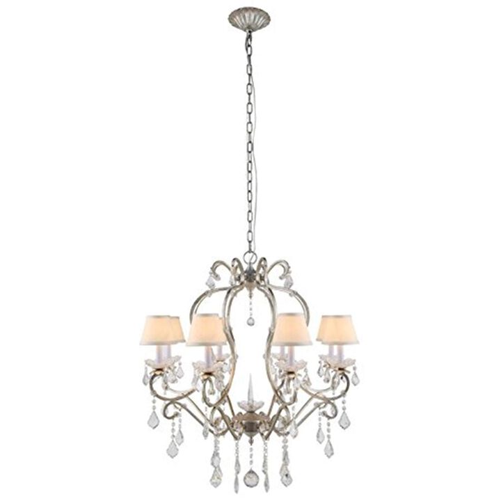 Urban ClassicElegant Lighting 1471 Diana Collection Chandelier D:31" H:34" Lt:8 Vintage Silver Leaf Finish - Finish:Vintage Silver Leaf - Finish:Vintage Silver Leaf Vintage Silver Leaf