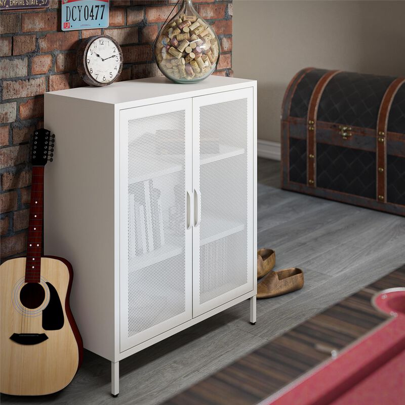 Shadwick 2 Door Storage Cabinet-Mesh Metal Locker