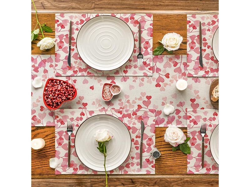 Artoid Mode Pink Love Valentine's Day Placemats Set of 4