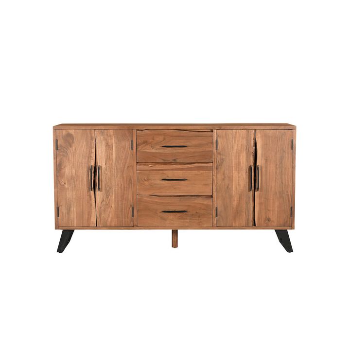 Taran Designs Ferris 3-drawer 4-door Live Edge Solid Wood Sideboard