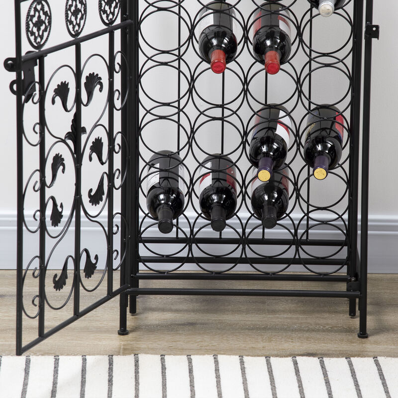 Free Standing Wine Rack 45 Bottle Holder Storage Metal Display Cabinet Home Bar