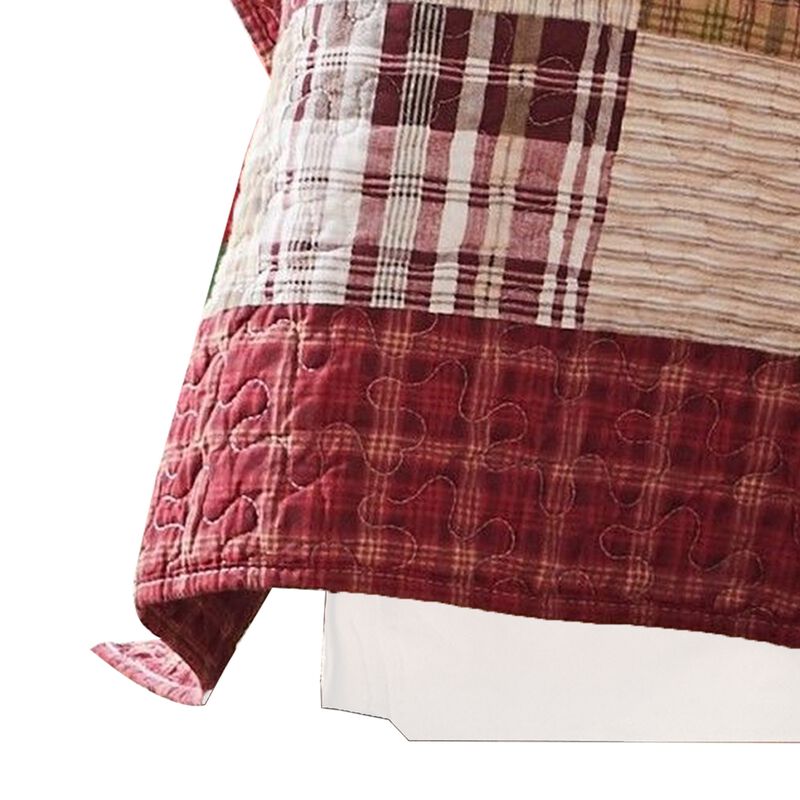 Evi 50 x 60 Inch Quilted Patchwork Throw Blanket, Soft Multicolor Cotton - Benzara