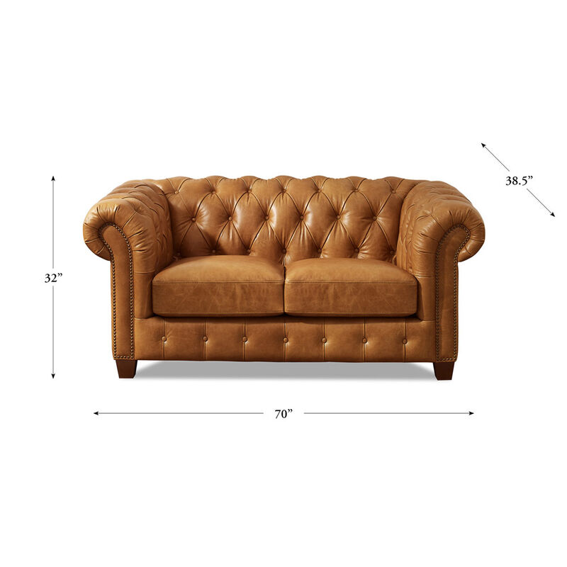 Kingston Top Grain Leather Loveseat