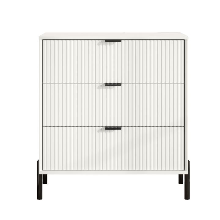 FESTIVO Modern 3-Drawer Nightstand Bedside Table End Table Furniture