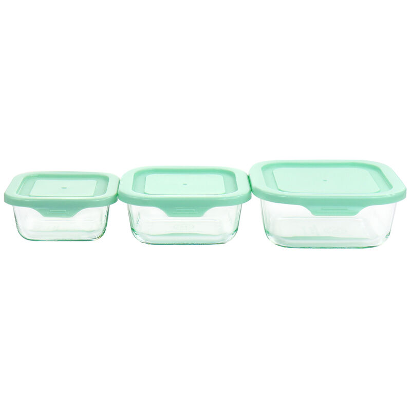 Martha Stewart 6 Piece Glass Storage Containers with Lids in Mint