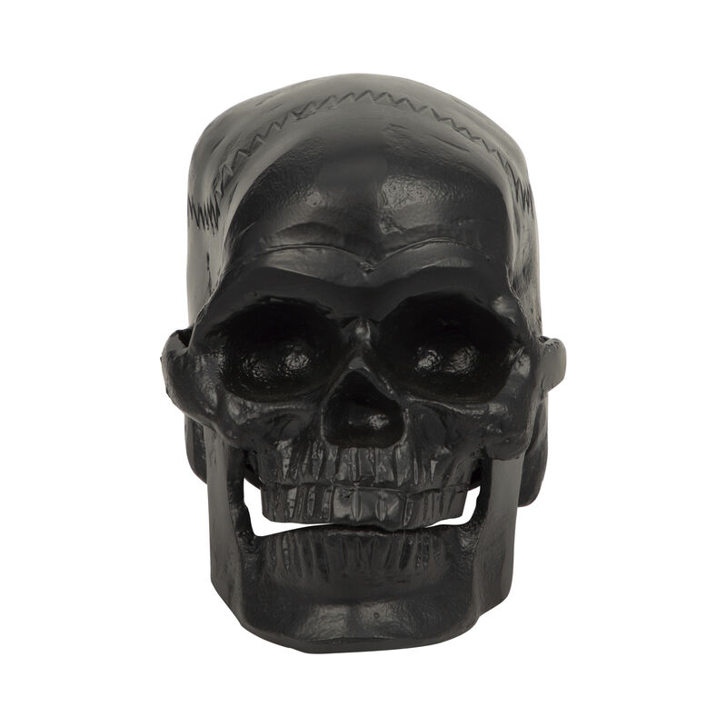 Black 6" Metal Skull Figurine