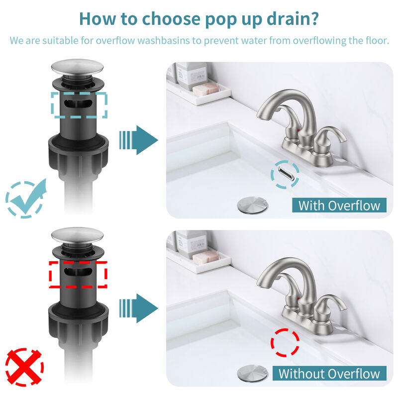 Elegant 2-Handle Centerset Bathroom Faucet with Swan Spout and Water Hoses