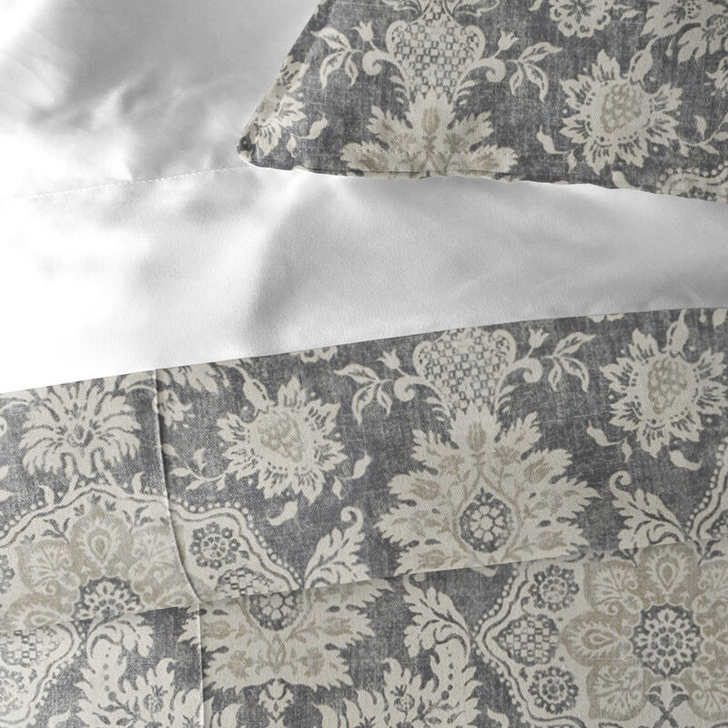 6ix Tailors Fine Linens Osha Mocha/Charcoal Duvet Cover Set
