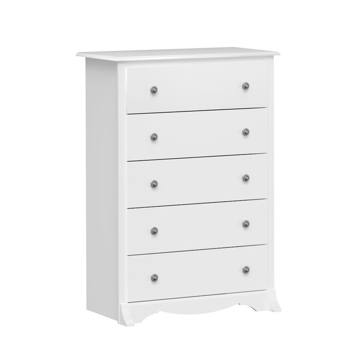 Prepac Monterey 5-Drawer Chest, White