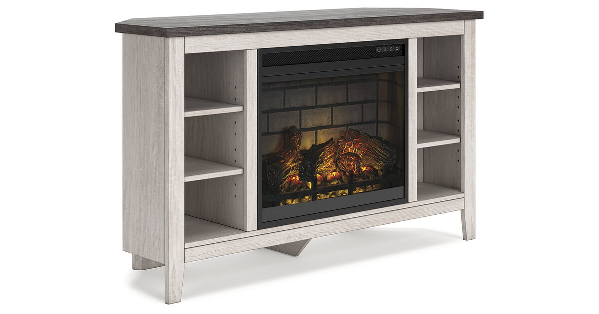 Dorrinson Corner TV Stand with Electric Fireplace