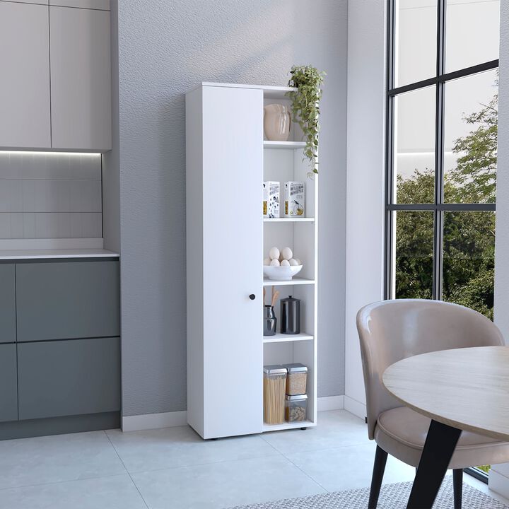 Hoyt Kitchen Pantry Storage Cabinet With and Five Interior and Exterior Shelves