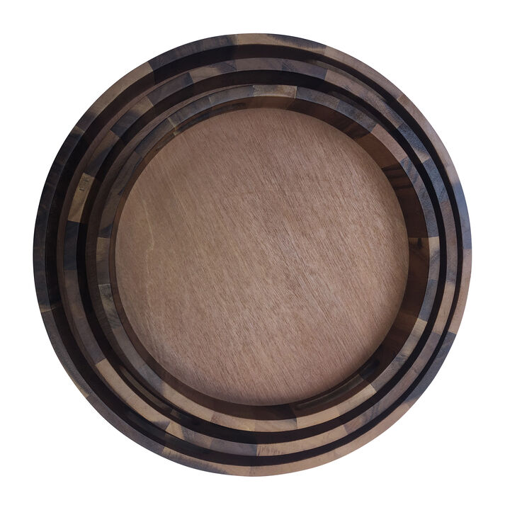 Set of 3 Round Serving Trays