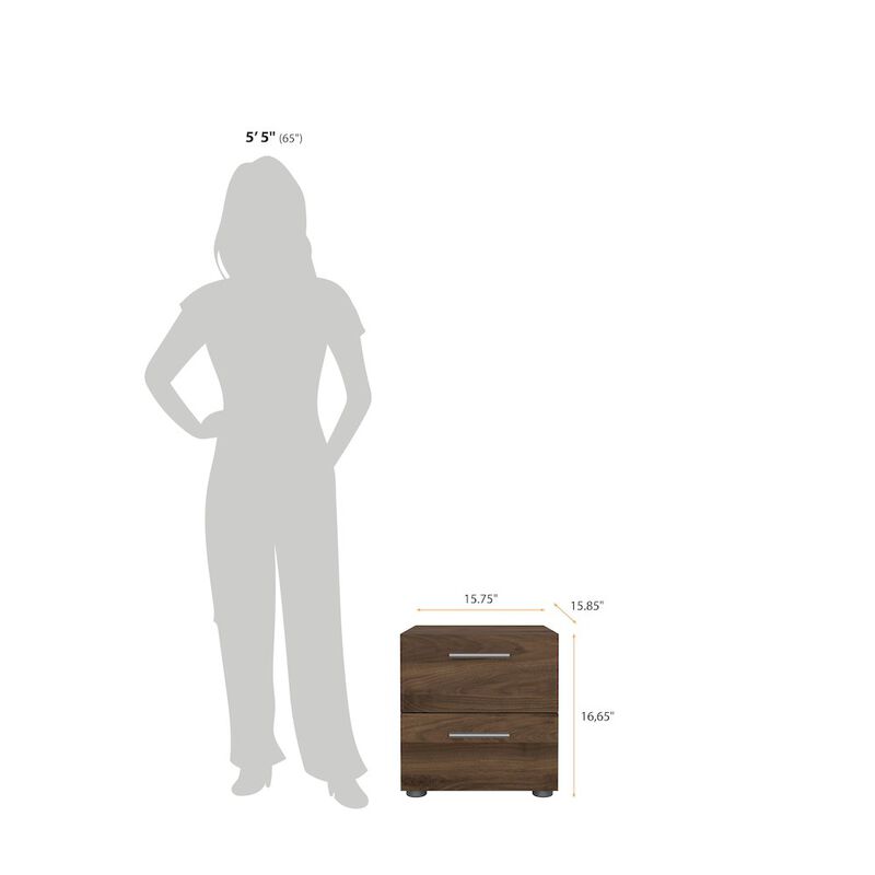 Tvilum Austin 2 Drawer Nightstand, Walnut