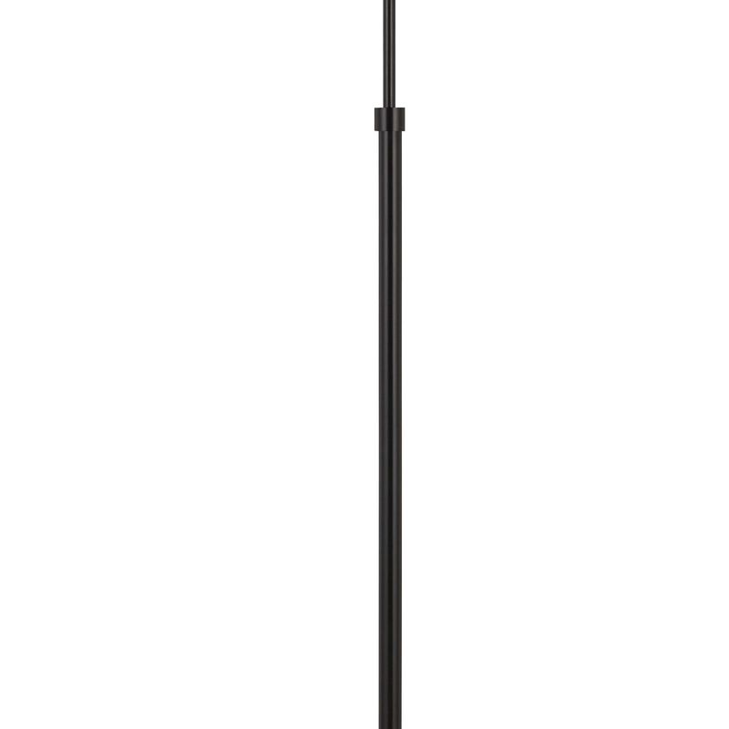 10W LED Adjustable Metal Floor Lamp with Swing Arm, Black-Benzara