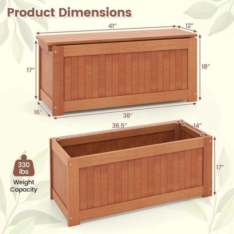 Hivvago Outdoor Plant Container with Seat for Garden Yard Balcony Deck