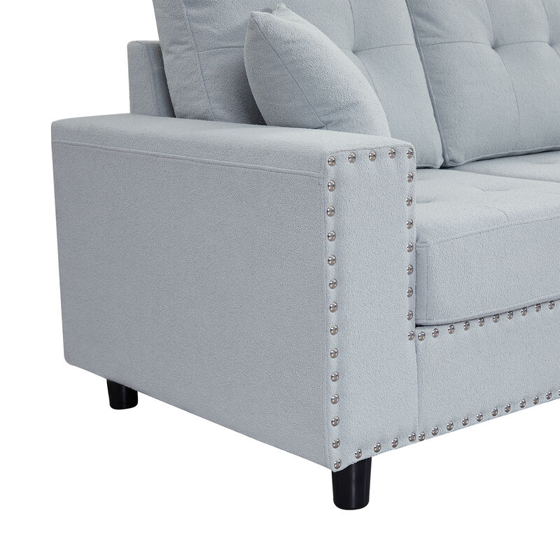 Merax L-shaped Modular Sectional Sofa with 2 Pillows