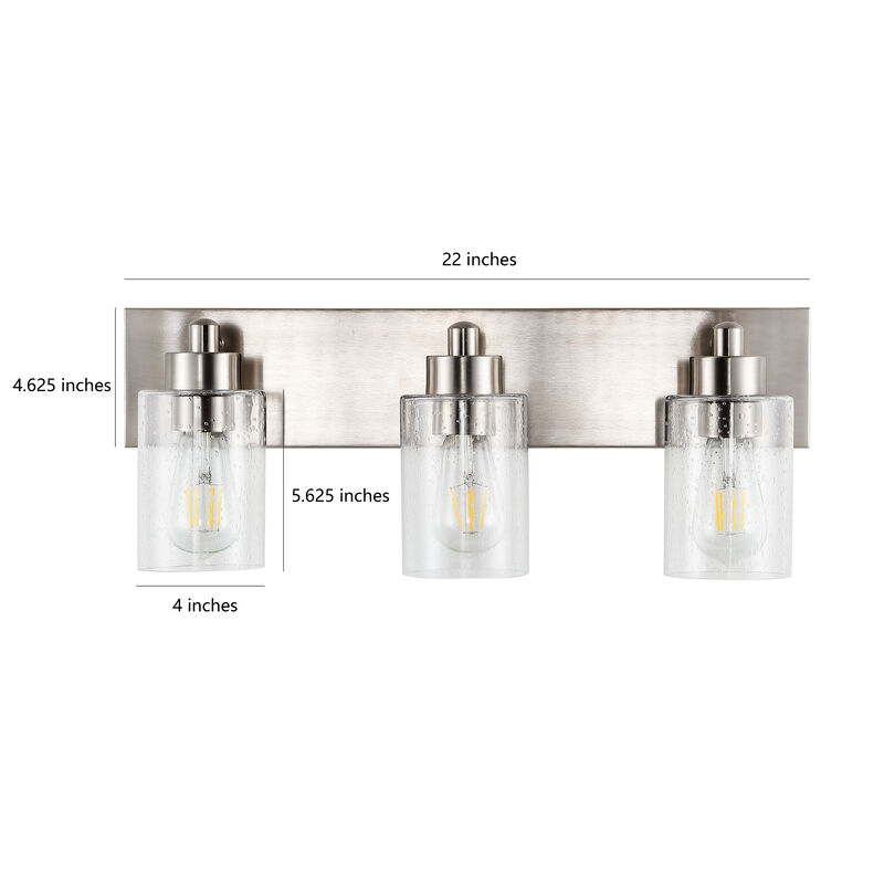Irving Seeded Glass/Iron Modern Contemporary LED Vanity Light
