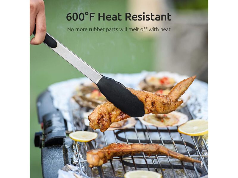 U-Taste  Cooking Tongs, with 600ºF High Heat-Resistant Non-Stick Silicone Tips