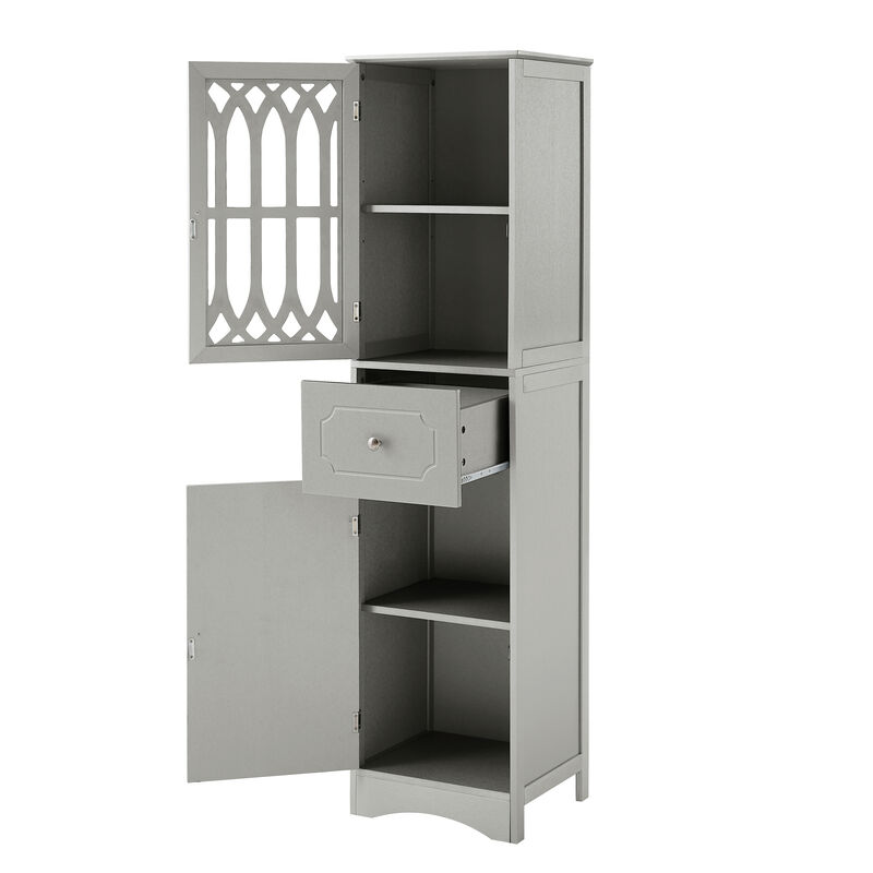 Merax  Freestanding Linen Cabinet Bathroom Storage Cabinet
