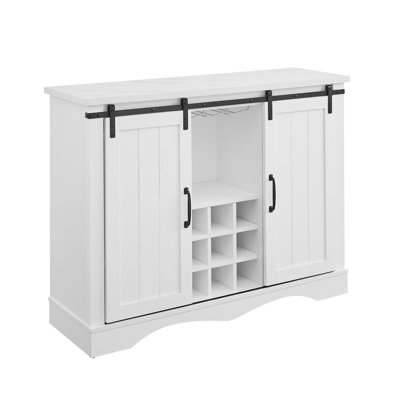FESTIVO Rustic 47-inch Bar Cabinet with Sliding Barn Door