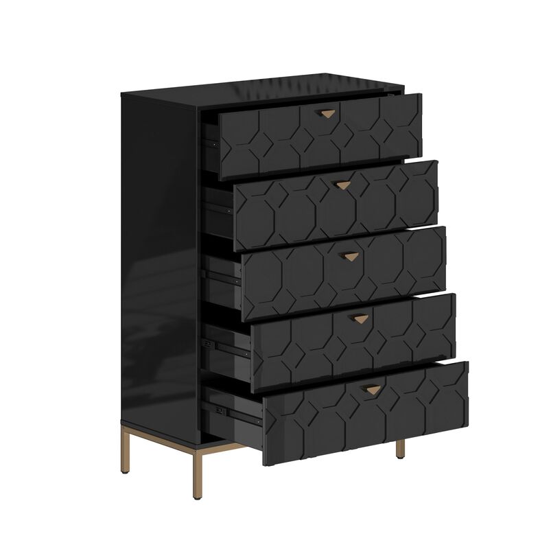 49.2 in. H Freestanding Storage Cabinet Green 5 Drawer Accent Cabinet