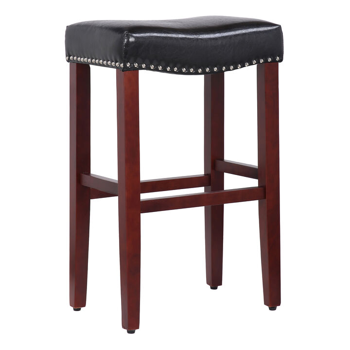 WestinTrends 29" Upholstered Backless Saddle Seat Bar Stool
