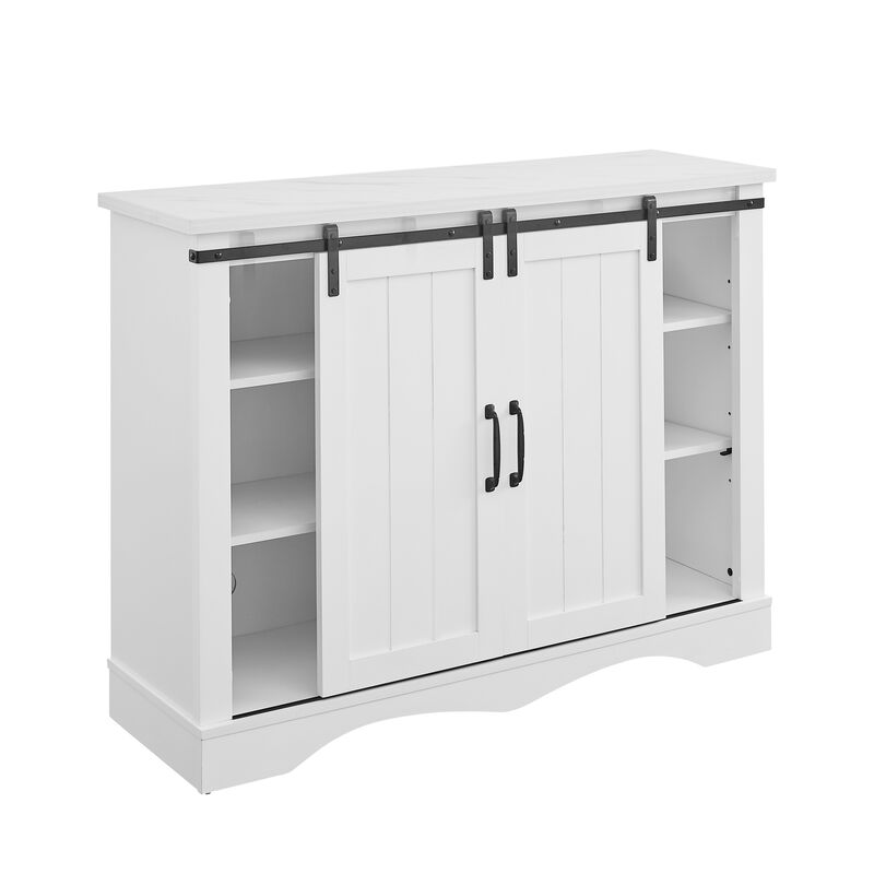 FESTIVO Rustic 47-inch Bar Cabinet with Sliding Barn Door