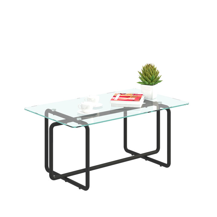 Modern Tempered Glass Tea Table Coffee Table for Living Room Stylish and Functional - Ideal for Small Spaces - Elegant Design - Sturdy Construction