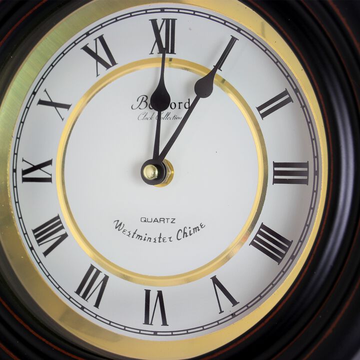 Bedford Clock Collection 16.5 Inch Contemporary Round Wall Clock with Pendulum