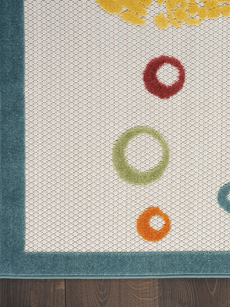 Aloha ALH27 Teal/Multicolor 6' x 9' Rug