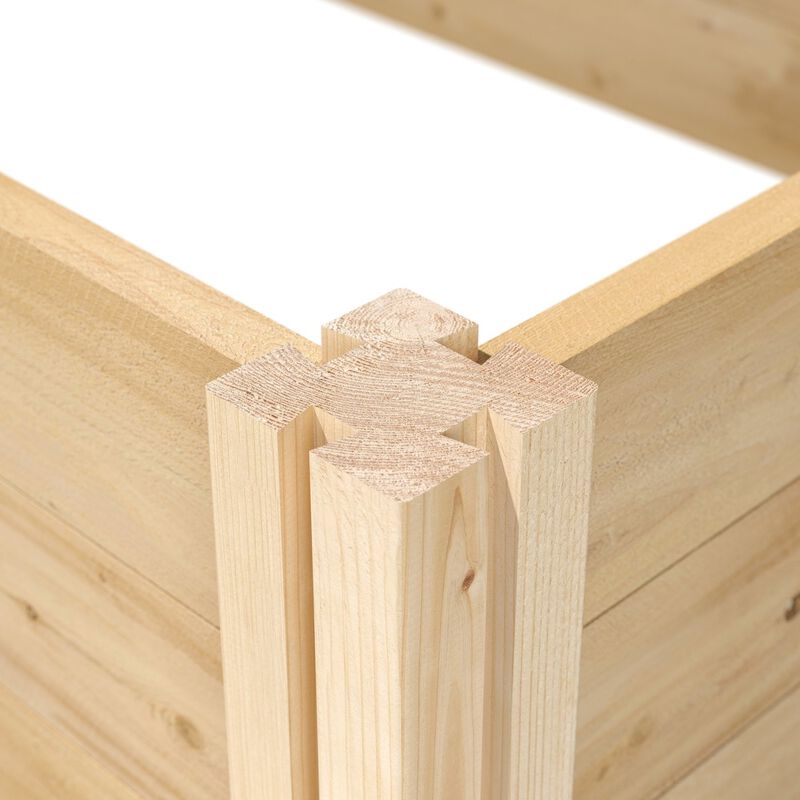 QuikFurn Cedar 4ft x 8ft x 10.5in Raised Garden Bed - Made in USA