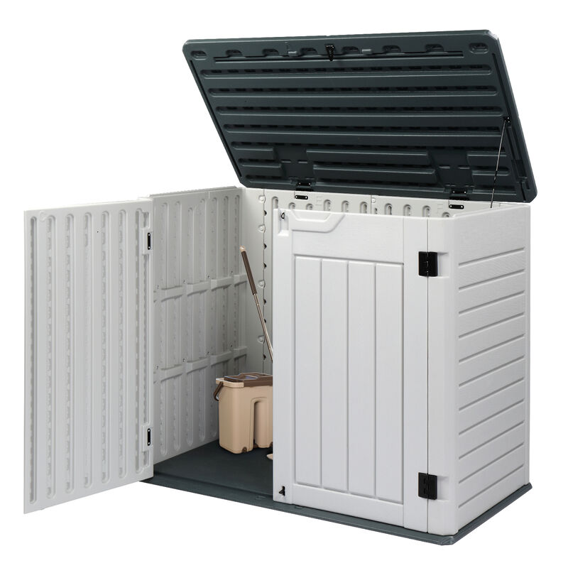 260-Gallon Heavy-Duty Resin Deck Box for Backyard & Poolside Storage
