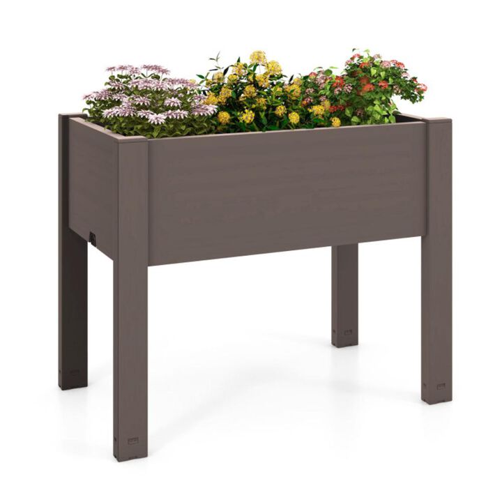 Hivvago 53L Raised Bed Grow Box Self-Watering Planter Box Stand with Water Level Monitor