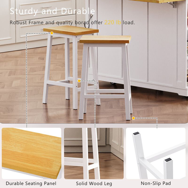 Merax Modern Kitchen Island with 2 Bar Stools