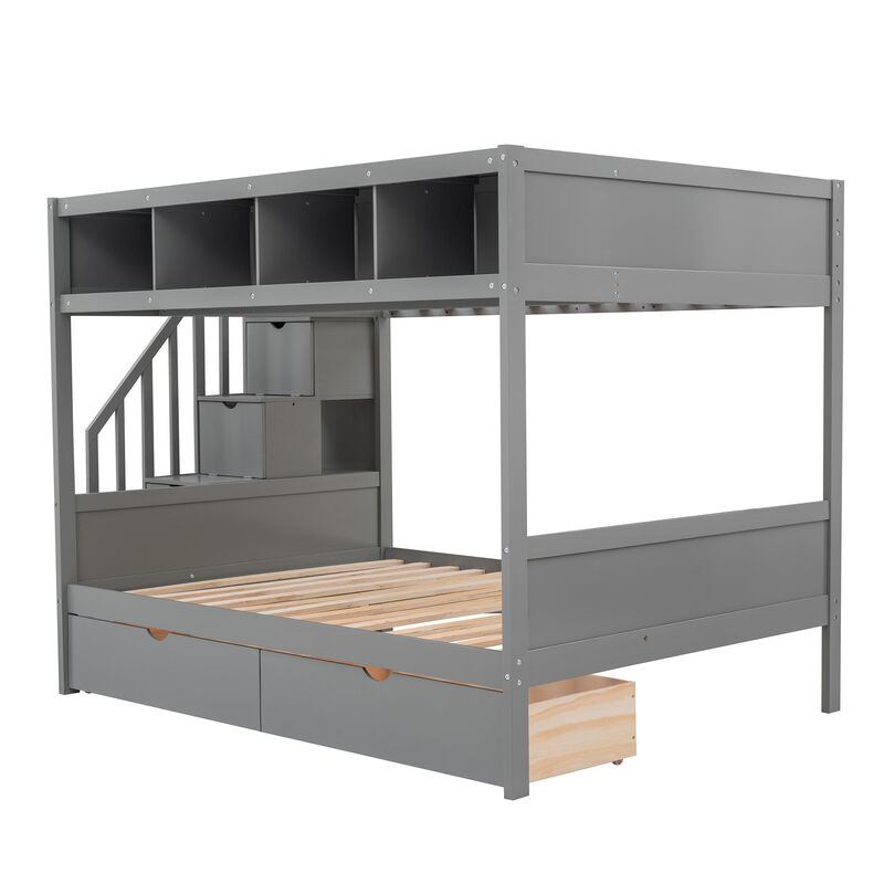 Merax Bunk Bed with Shelves  and Storage Staircase