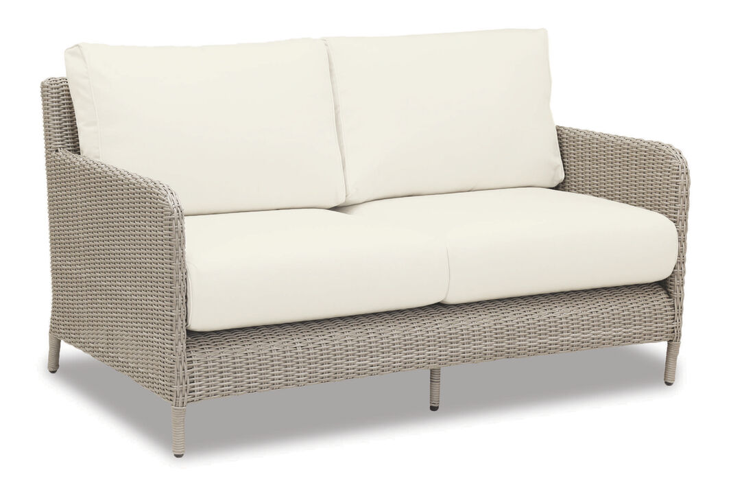 Manhattan Loveseat in Linen Canvas w/ Self Welt