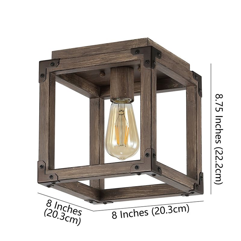 Magnolia Iron Rustic Farmhouse LED Flush Mount