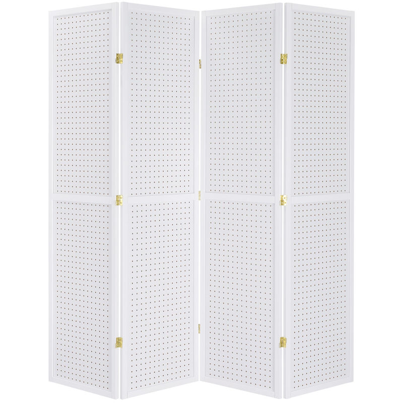 Legacy Decor 4 Panels Room Divider Folding Screen Pegboard Insert
