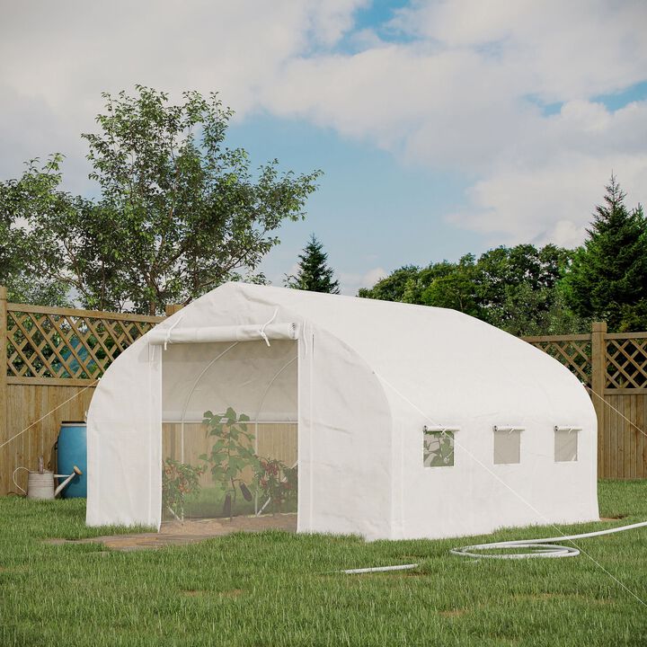 Greenhouse Structure: 11.5' Tunnel with Steel Hoops & Mesh Door