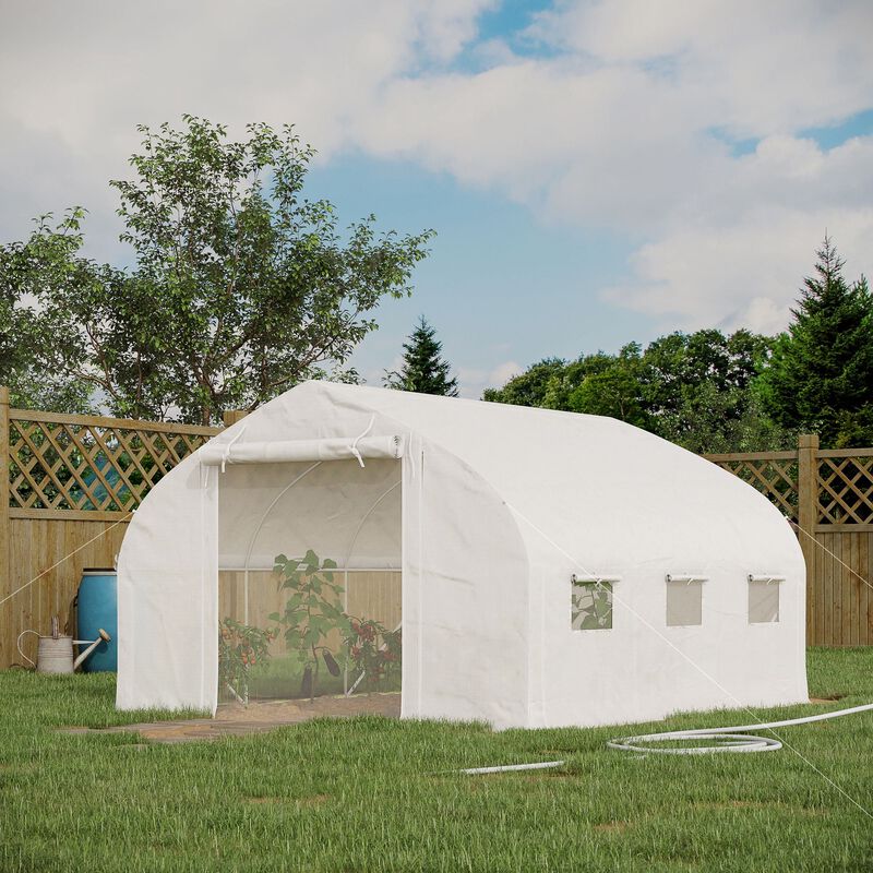 Greenhouse Structure: 11.5' Tunnel with Steel Hoops & Mesh Door