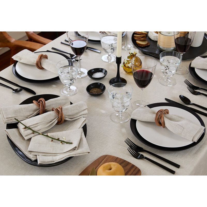 Solino Home 100% Pure Linen Dinner Napkins 20 x 20 Inch Set of 4 | Classic Hemstitch