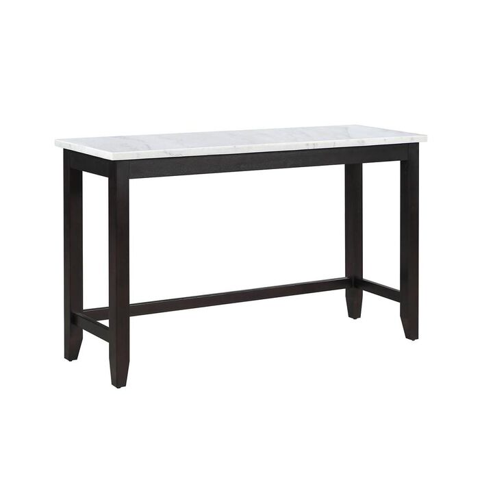 Coaster Co. of America Toby Rectangular Marble Top Counter Height Table Espresso and White